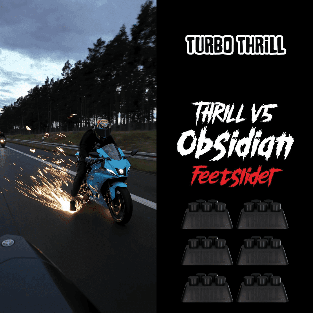 Turbo Thrill V5 Obsidian Feet Slider spark riding accessory used at high speed