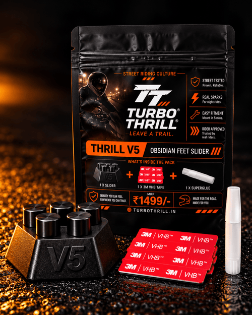 Turbo Thrill V5 Obsidian FeetSlider complete kit with package, 3M VHB tape and superglue