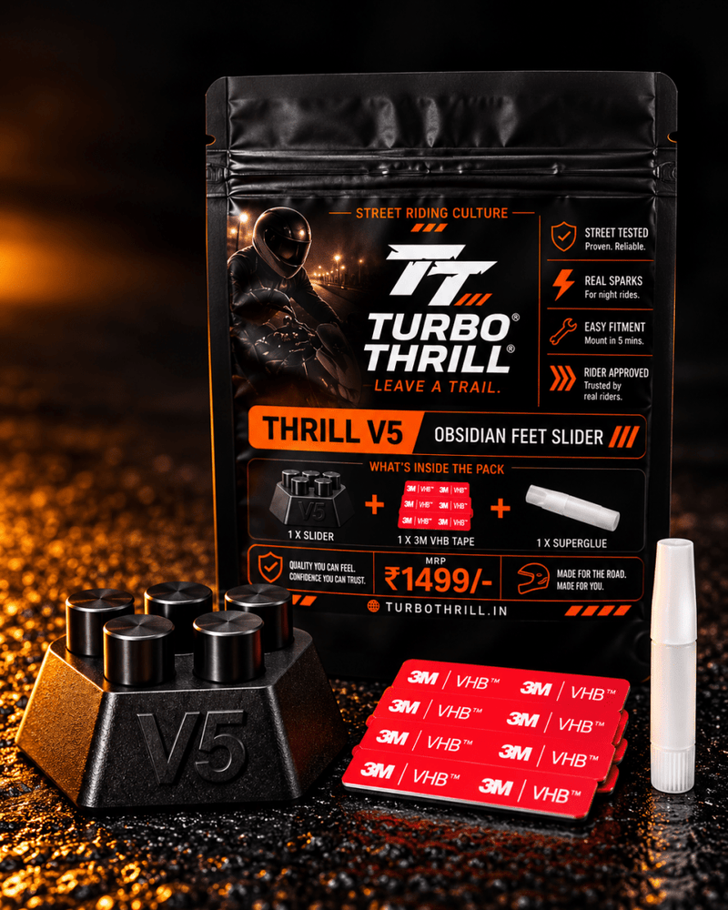 Turbo Thrill V5 Obsidian FeetSlider complete kit with package, 3M VHB tape and superglue